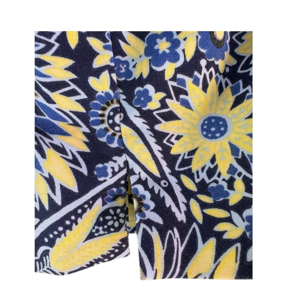 Talbots Navy and Yellow Floral Print Skirt Panel - Picture 5 of 8